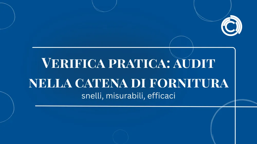 Verifica pratica: audit nella catena di fornitura – snelli, misurabili, efficaci