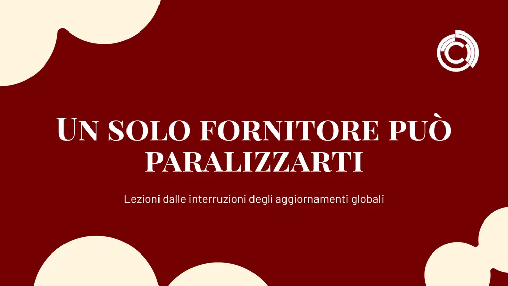 L’“unico” fornitore può mettervi in ginocchio