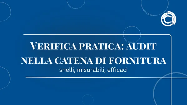 Verifica pratica: audit nella catena di fornitura – snelli, misurabili, efficaci