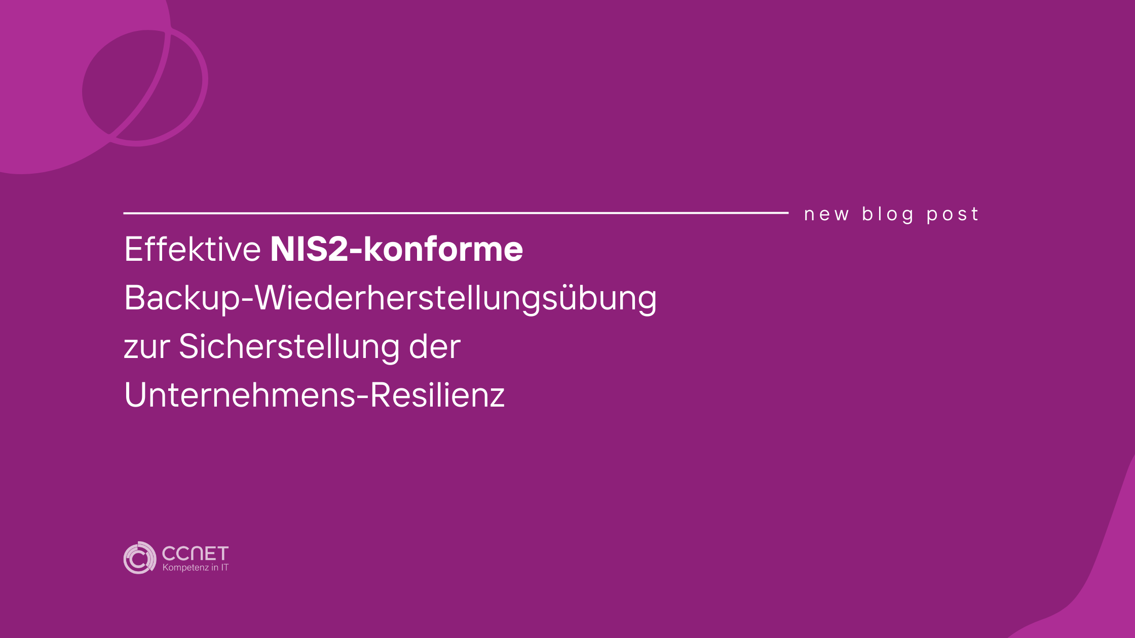 Effektive NIS2-konforme Backup-Wiederherstellungsübung zur Sicherstellung der Unternehmens-Resilienz