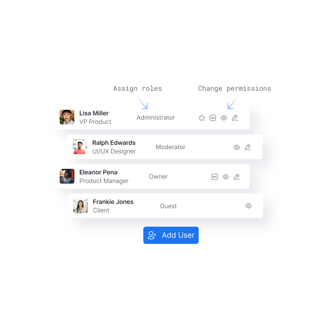 Beispielhafte Rocket.Chat-Ansicht für rollenbasierte Berechtigungen